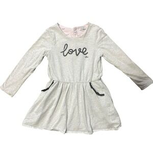 IKKS Baby Girls 12 Months Gray Pink Long Sleeve Dress Reversible